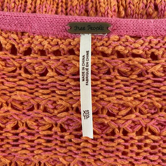 Free People Womens Hot Tropics V Neck Sweater Pullover Long Sleeve XS - Picture 6 of 9